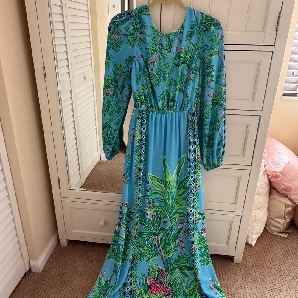 LILLY PULITZER Tropical Blue Maxi Dress